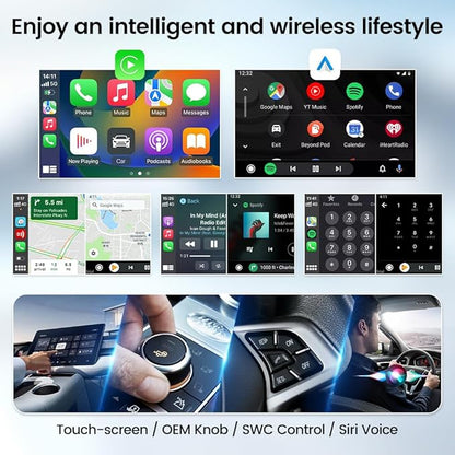 CarlinKit 4.0 CP2A Adapter for Wired CarPlay Car, 2 in 1 Convert Wired CarPlay to Wireless, Wireless Android Auto for Android 10+