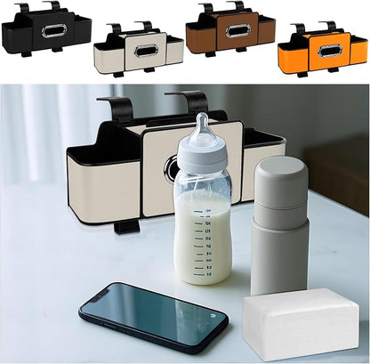 Car Back Seat Organizer with Tissue, Car Seat Back Tissue Box and Storage Hook, Multifunctional Car Organizer for Hold Phone,Drinks,Handbag,Compatible with Most Vehicles (Beige)