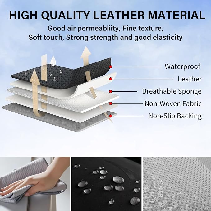Coverado Universal Front Car Seat Covers, Waterproof Seat Protectors for Gym Sports & Pets, Quick-Fit for Cars SUVs and Trucks (Black)