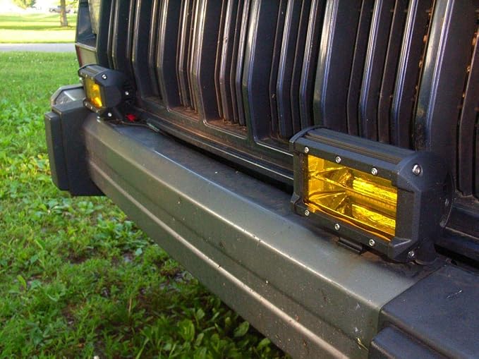 Willpower LED Light Bar 2Pcs 5 inch 72W Amber LED Work Light Flood Beam for Jeep Trucks Tractor 4X4 Boat Off Road Auto Fog Driving Lamp 12V 24V Waterproof IP67