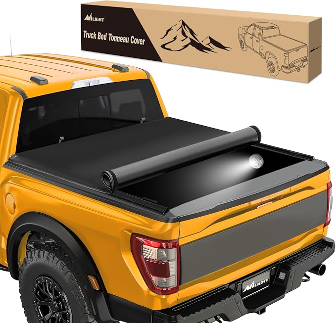 Nilight Soft Roll-Up Tonneau Cover for 2015–2026 Ford F-150 5.5ft Bed, Waterproof Low Profile Truck Bed Cover, Easy Clamp-On Installation