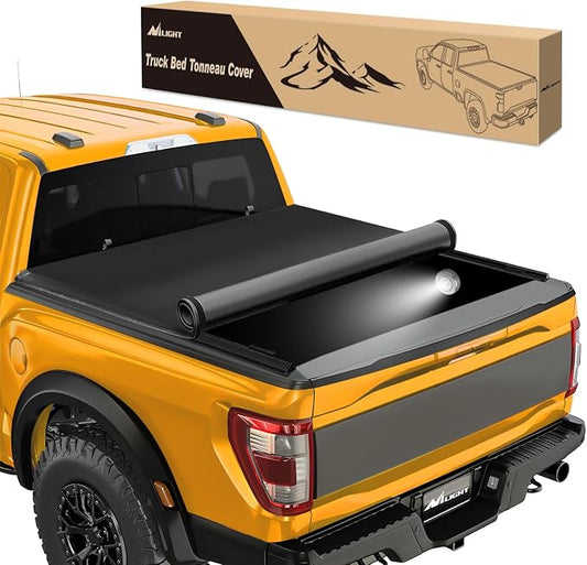 Nilight Soft Roll-Up Tonneau Cover for 2015–2026 Ford F-150 5.5ft Bed, Waterproof Low Profile Truck Bed Cover, Easy Clamp-On Installation