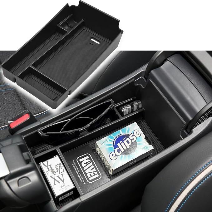 HGWEI Center Console Organizer Tray Compatible with Honda HRV 2023 2024 2025 2026 2027 Accessories, Armrest Storage Box for HRV EX/EX-L/LX/SE/Sport/Touring,Black Trim