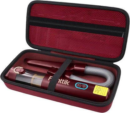 co2CREA Storage Case for Fanttik V8 Apex/Slim V8 Mate/V10 Apex/Slim V10 Mate Portable Mini Cordless Vacuum – Hard EVA Protective Carrying Bag with Accessory Organizer (Red Case)
