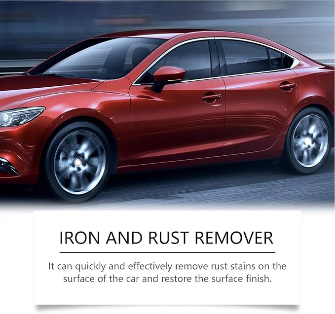 Iron Eraser Spray, Dust Removal Cleaning Mist, 120ml Car Paint Iron Removal Spray, for for Stain Yellowing Tire Brake Rim Chain Door Hinge Vehicle Truck SUV
