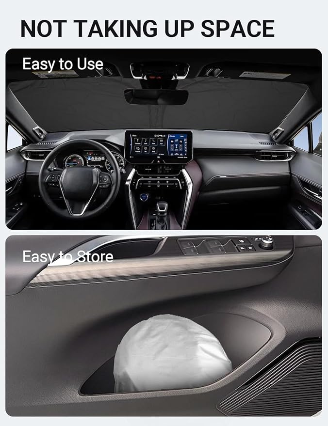Proadsy 2026 Upgrade Front Windshield Sun Shade Foldable Sunshade Protector Custom Fit 2021-2024 Venza, LE, XLE, Limited, SUV Accessories