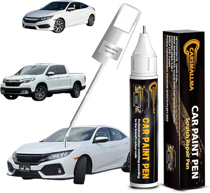 Car Touch Up Paint for Honda(NH-578 Taffeta White), Color Accurate Car Scratch Repair Remover Pen,Automotive Paint Quick & Easy to fix vehicle Chips and Nicks Scuff