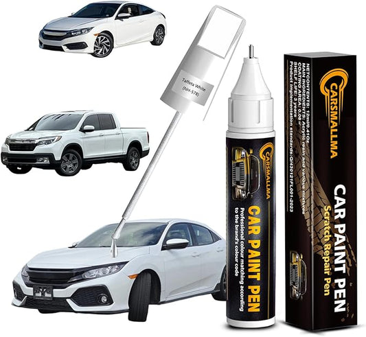 Car Touch Up Paint for Honda(NH-578 Taffeta White), Color Accurate Car Scratch Repair Remover Pen,Automotive Paint Quick & Easy to fix vehicle Chips and Nicks Scuff