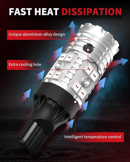 LASFIT 921 LED Bulb Red Third Brake Light Fit for 2019-2026 Ram 1500, Canbus Ready 912 T15 Center High Mount Stop Light 3rd Brake Replacement Anti Hyper Flash, 2pcs