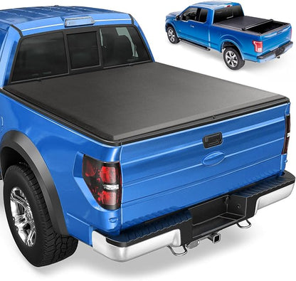 Soft Roll-up 6.4' Truck Bed Tonneau Cover for Dodge Ram 1500 2002-2018, Ram 2500 3500 2003-2024, Ram 1500 Classic 19-23 (Not for New), Fleetside 6.4 ft 76.8 in Bed