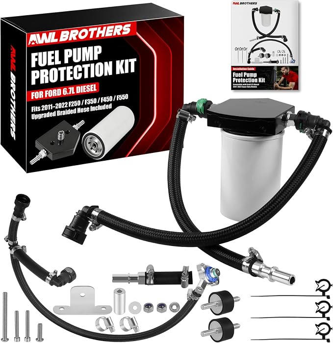 Fuel Pump Protection Kit for 2011-2022 Ford F250 F350 F450 F550 Super Duty 6.7L Diesel, Upgraded Braided Line, Replaces 7031190