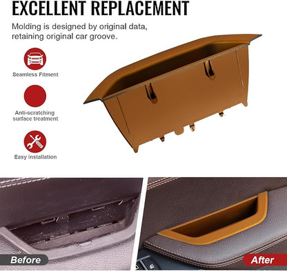Golden Driver Side Door Armrest Handle Storage Compartment Compatible for BMW X3 F25 2010-2016 X4 F26 2014-2017 Cover Door Container Storage Box Door Armrest Cover