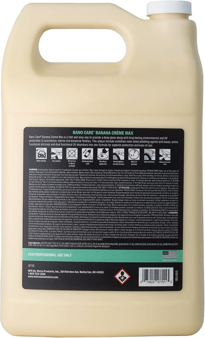 Malco Nano Care Banana Creme Wax - Deep Gloss Shine and Long-Lasting UV Protection/For Automotive, Marine and Industrial Finishes / 1 Gallon (197701)