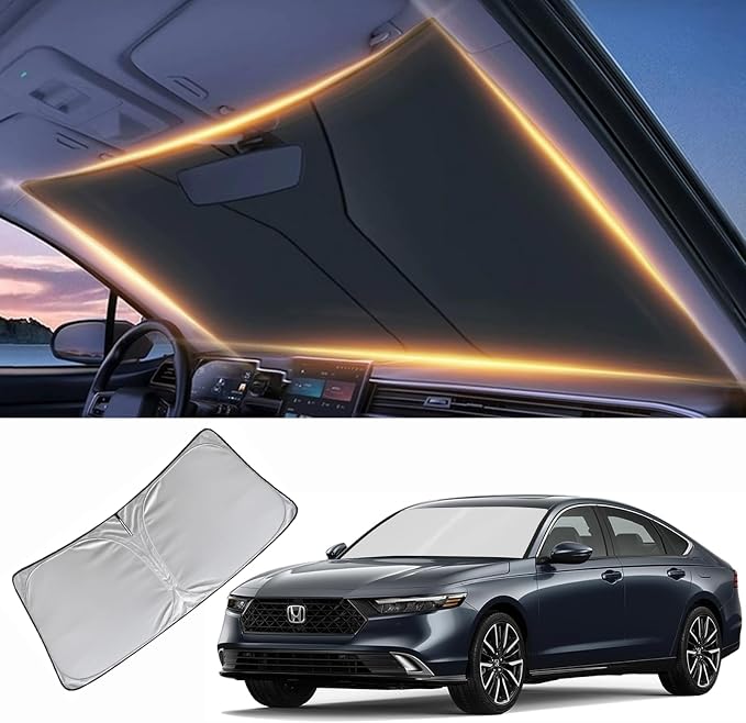 Windshield Sun Shade for Honda Accord Front Window Shades Cover for 2013-2024 2025 2026 Accord Car Accessories Windshield Sun Visor Protector