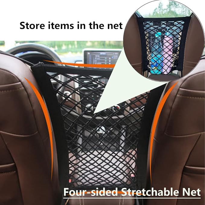 Upgrade Cargo Net for Motorcycle Helmet Storage, 11"X9.8" High-Elastic Double Layer Bungee Net (11x9.8 Inch)