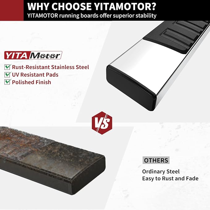 YITAMOTOR 6.5 inches Running Boards Compatible with 2019-2026 Dodge Ram 1500 Quad Cab/Extended Cab New Body Style (Exclude Classic), Chrome Side Step Nerf Bars