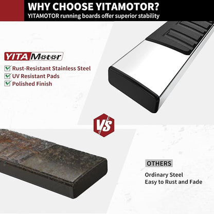 YITAMOTOR 6 inches Running Boards Compatible with 2009-2018 Dodge Ram 1500 Quad Cab, 2019-2024 Ram 1500 Classic Side Step Nerf Bars Side Bars