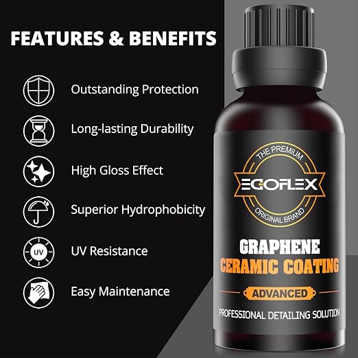 Graphene Ceramic Coating for Cars - 20H Professional Grade Top Coat Detailing Kit 50ML - Heavy Duty Automotive Paint Sealant for After Car Wash - Ultimate Hydrophobic Protection and High Gloss Shine