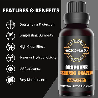 Graphene Ceramic Coating for Cars - 20H Professional Grade Top Coat Detailing Kit 50ML - Heavy Duty Automotive Paint Sealant for After Car Wash - Ultimate Hydrophobic Protection and High Gloss Shine