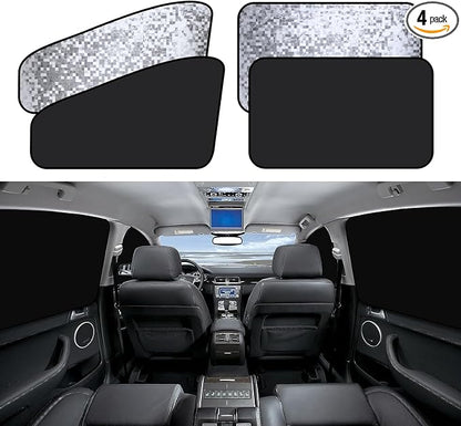 ZATOOTO Side Window Sun Shade - 4 Pack Car Window Covers 99% UV Light Block Car Curtains Magnetic Side Window Sun Shade Keeps Cooler for Breastfeeding, Taking a nap, Changing Clothes, Camping