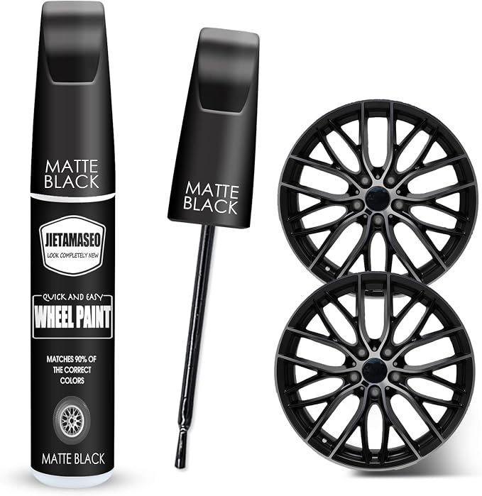 Matte Black Rim Touch Up Paint - Wheel Repair Kit Curb Rash, Quick And Easy Wheel Scratch Repair, Rim Paint For Car Wheel Repair