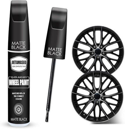 Matte Black Rim Touch Up Paint - Wheel Repair Kit Curb Rash, Quick And Easy Wheel Scratch Repair, Rim Paint For Car Wheel Repair