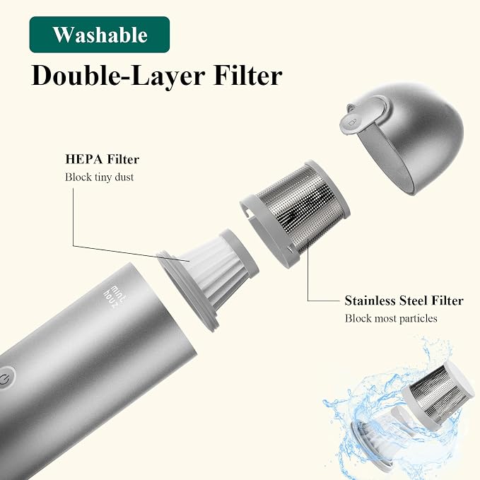 Handheld Vacuum Cordless - 17000Pa Car Vacuum Cleaner High Power with LED/SOS Light, 120W Mini Portable Rechargeable Vacuum Cleaner for Car Home Office Pet Hair