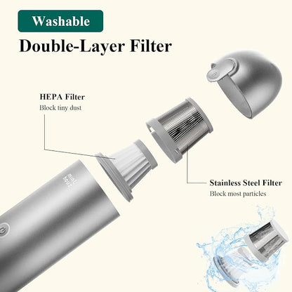 Handheld Vacuum Cordless - 17000Pa Car Vacuum Cleaner High Power with LED/SOS Light, 120W Mini Portable Rechargeable Vacuum Cleaner for Car Home Office Pet Hair