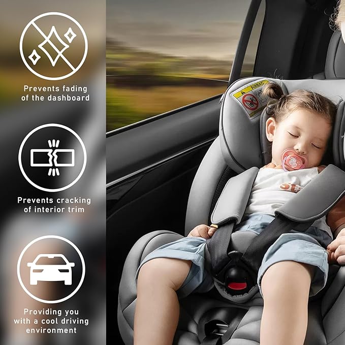 Kewucn 2 PCS Car Windshield Sun Shade, Foldable Sunshade for Car Front Window and Interior Sun Protection, Windshield Shade for Sun Heat and UV Rays, Car Accessories(31''×28", Sliver)