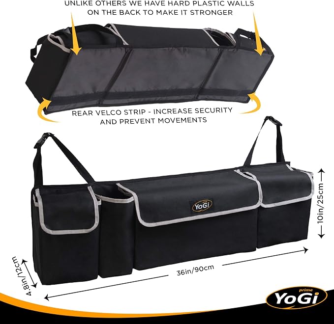 Trunk Organizer for Suv | Hanging Trunk Organizer, Cars Trunk Organizers | Waterproof, 4 Pocket Backseat Storage Solution | Easy Install, Durable and Versatile
