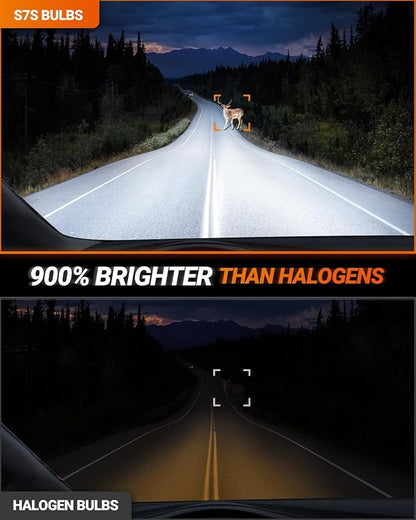 SEALIGHT H4 Fog Lamps 80,000LM High Power 9×Brightness for ATVs & Powersports, 2026 Version 99% Compatibility, S7S Wireless H4 Fog Bulbs 10 Years Lifespan Plug and Play- Pack of 2
