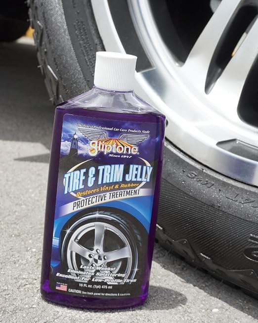Gliptone Tire & Trim Jelly 16 oz, Long-Lasting High Gloss Tire Gel for Tires, Trim & Rubber, Non-Sling, No-Drip Formula, Thick, Easy Application, Deep Shine & Durable Protection for Exterior Surfaces