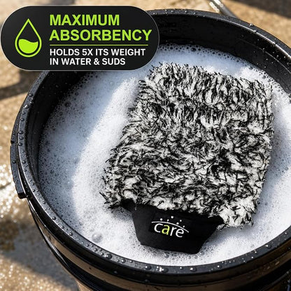 Microfiber Car Wash Mitt, Sponges for Cleaning, Car Detailing Kit, Easy to Use, Durable and Long-Lasting, Comfortable to Handle, Suitable for Regular Cleaning