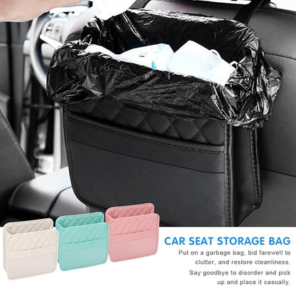 Mandark Car Seat Back Organizer, PU Leather Vehicle Backseat Hanging Storage Pocket, Multipurpose Auto Travel Essentials Accessories for Kids & Adults, Universal for Most Cars (Green)