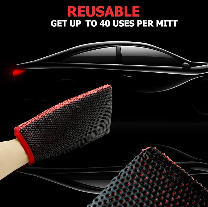 Ethos Quick Decon Mitt - Clay Mitt Car Wash Mitt, Clay Bar Tool for Auto Detailing and Polishing