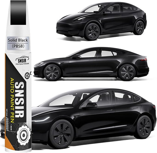Car Touch up Paint(Solid Black(PBSB)) Compatible with Tesla Model Y/3/X/S, Car Paint Pen Scratch Repair Two-In-One Touch Up Paint, Premium Car Scratch Remover for Deep Scratches