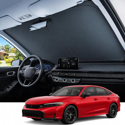 REEVAA Upgraded for Honda Civic 2022-2025 Windshield Sunshade [Tailored Fit, 99% Sun Protection] Foldable Sun Shade Car Accessories with Storage Bag