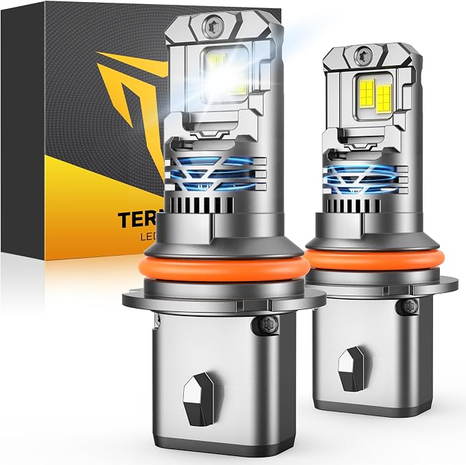 Termitor 7th-Gen 9007/HB5 LED Light Bulbs, 14X 90,000LM Ultra Brightness HB5 9007 Fog bulb, 6500K Real 1:1 Min Size, IP68 with Cooling Fan Long Lifespan, Trailer Fenders 2 Pack