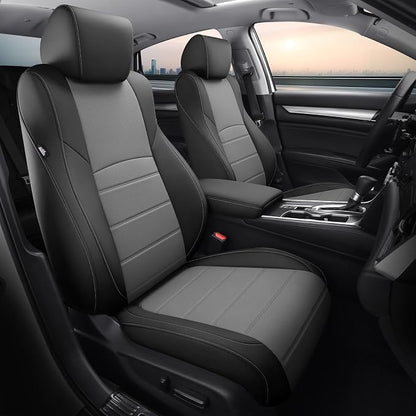 Custom for Honda Accord Seat Covers 2018 2019 2020 2021 2022 EX-L, Touring, Sport, EX, Hybrid, Faux Leather Car Seats Cover Full Set (Rear Row W/40/60 Split Backrest) - Black Grey