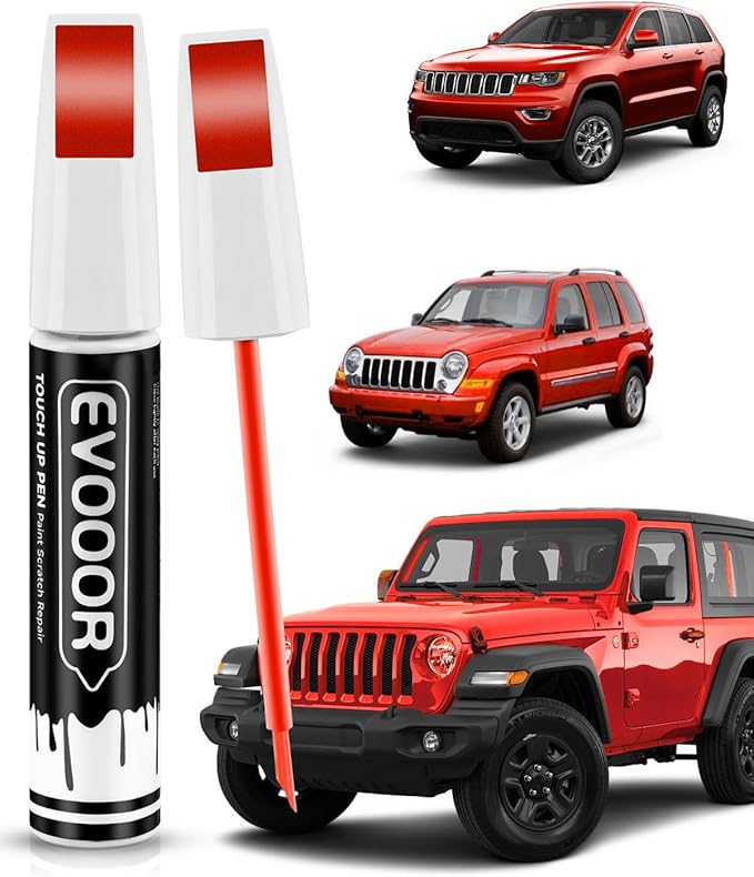 PR4/TR4 Flame Red Touch Up Paint Compatible with JeepExact Match 2 in 1 Touch up Paint for Chips and Nicks Repair