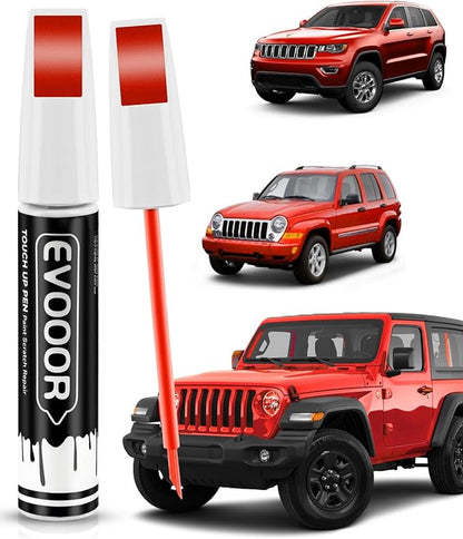 PR4/TR4 Flame Red Touch Up Paint Compatible with JeepExact Match 2 in 1 Touch up Paint for Chips and Nicks Repair