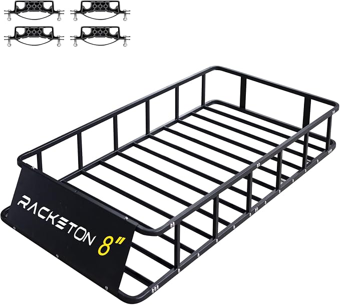 74”x39”x8” Roof Cargo Rack for SUV Car Trucks,Heavy Duty Cargo Basket Anti-Rust Top Luggage Rack