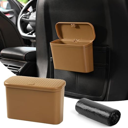 Car Trash Can, Waterproof Multi Functional Auto Trash Bin for Door/Console/Seat Back,Leak-Proof Trash Can for Car, Truck, SUV - Essential Car Accessories for Organization (khaki2)