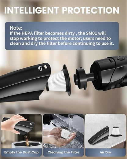 Handheld Vacuum Cordless Cleaner, Portable Mini Car Handheld Vacuum, Vacuum Portable with HEPA Filter, Hand Held Cordless for Car Accessories, Pet Hair, Home, Office