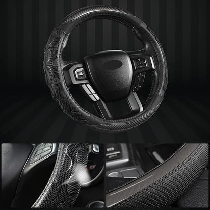 GIANT PANDA Car Steering Wheel Cover for Ford F150 F250 F350 Expedition 15.5-16 inches - Gray
