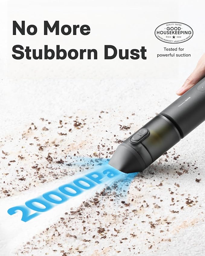 HOTO Handheld Car Vacuum Cleaner Cordless, 4-in-1 Portable Mini Vacuum with 20000Pa Strong Suction, Electric Compressed Air Duster Blower for Car, Desk, Keyboard, Home, Office