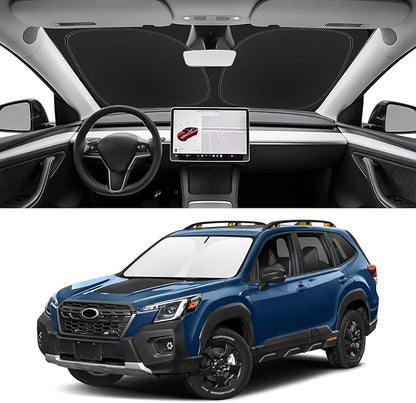 Custom Fit Windshield Sun Shade for Suabru Forester 2019-2026, Blocks UV & Heat, Front Window Sunshade Accessorie, Easy Fold & Store Keep Your Car Cooler