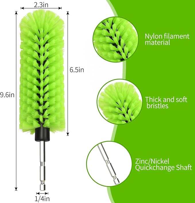 Drill Brush for Car Wheel and Bottle, Highly Dense and Durable Car Cleaning Brush for Wheels, Rims, Engines, Exhaust, Bottle