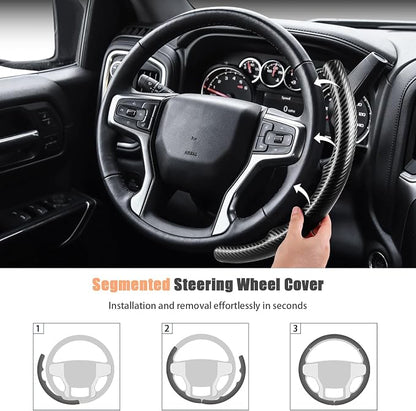 Aimato Customized Steering Wheel Cover for Chevy Silverado 1500 2019-2026/2500 3500 2020-2026/Blazer 2019-2025/Suburban Tahoe 2021-2024,Thin,Anti-Slip,Scratch-Resistant Car Accessory for Chevrolet