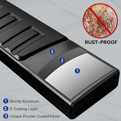 6.5 Inches Running Boards Compatible with 2019-2026 Ram 1500 | Crew Cab New Body Style (Exclude 2019-2025 Classic), Nerf Bars